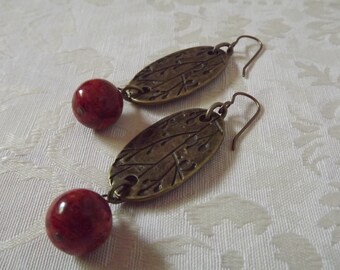 Red Bamboo Earrings