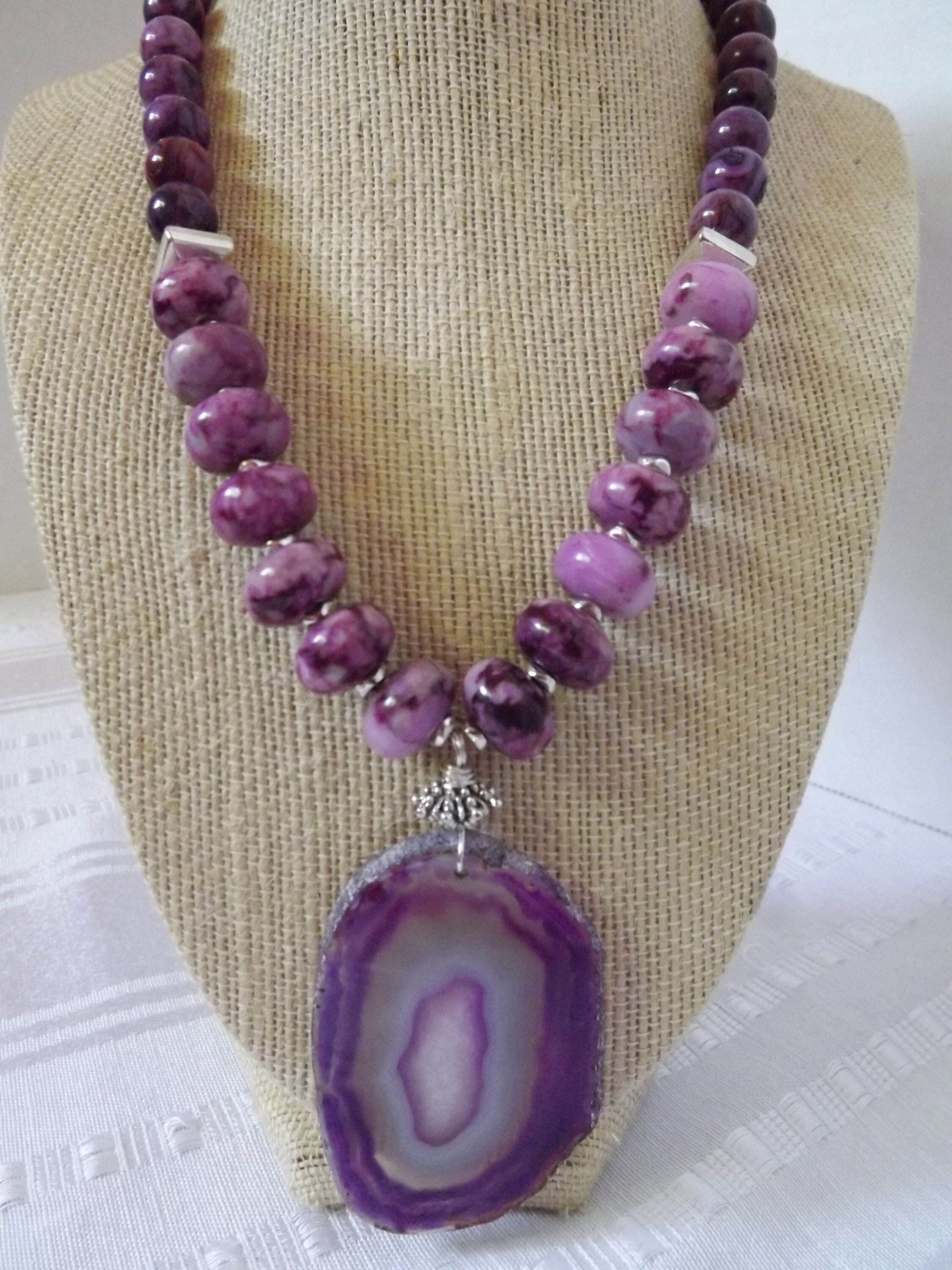 Purple Jasper Pendant Necklace - Etsy