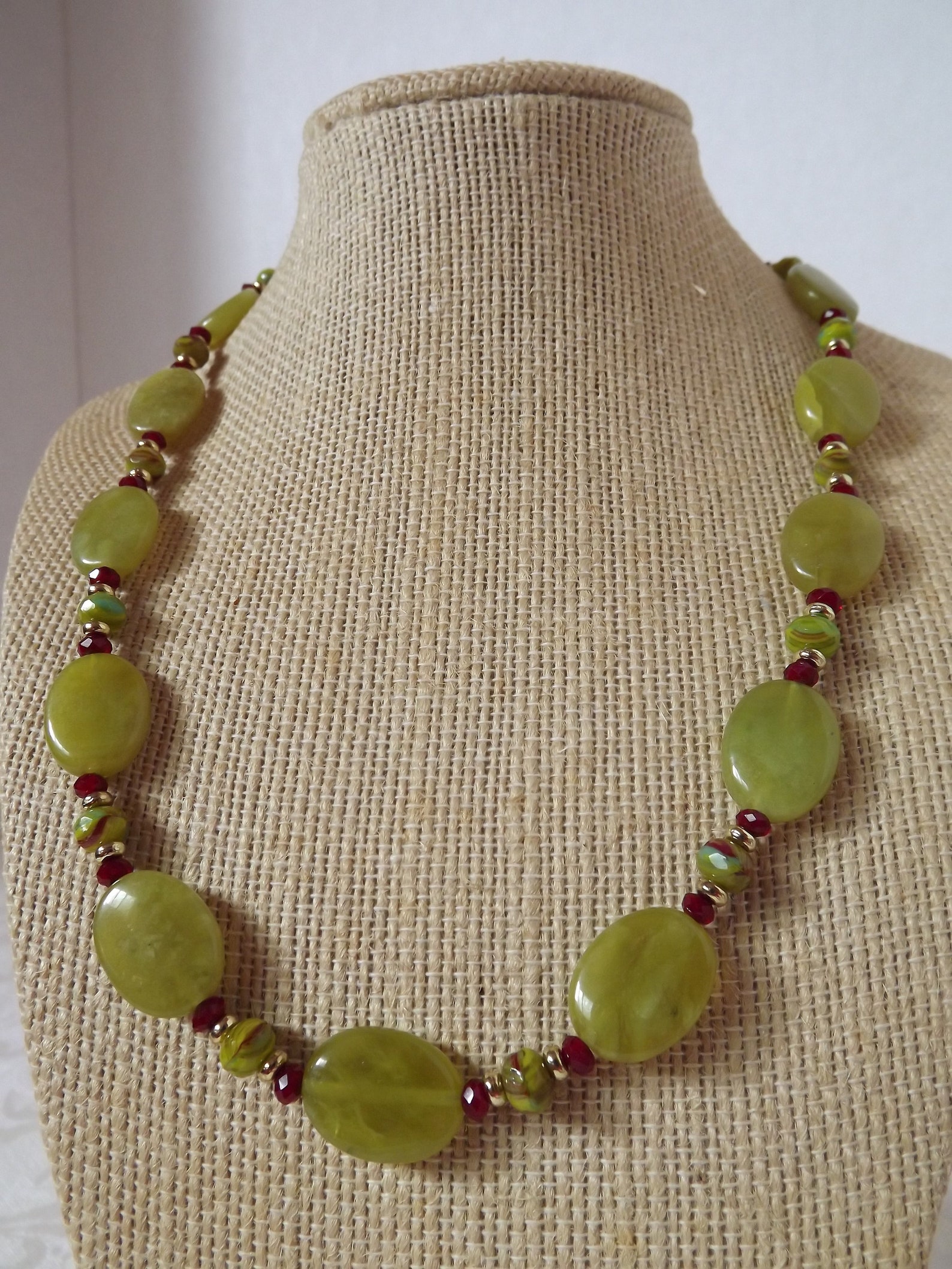 Green Jade Necklace Set | Etsy