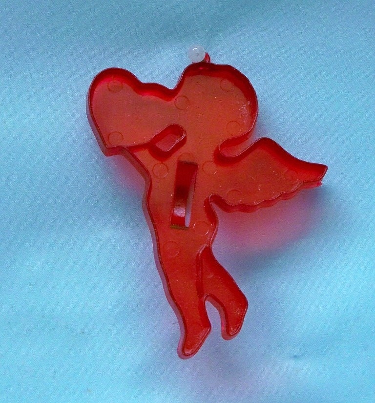 Vintage Amscan Red Plastic Valentines Day Cookie Cutters Cupid