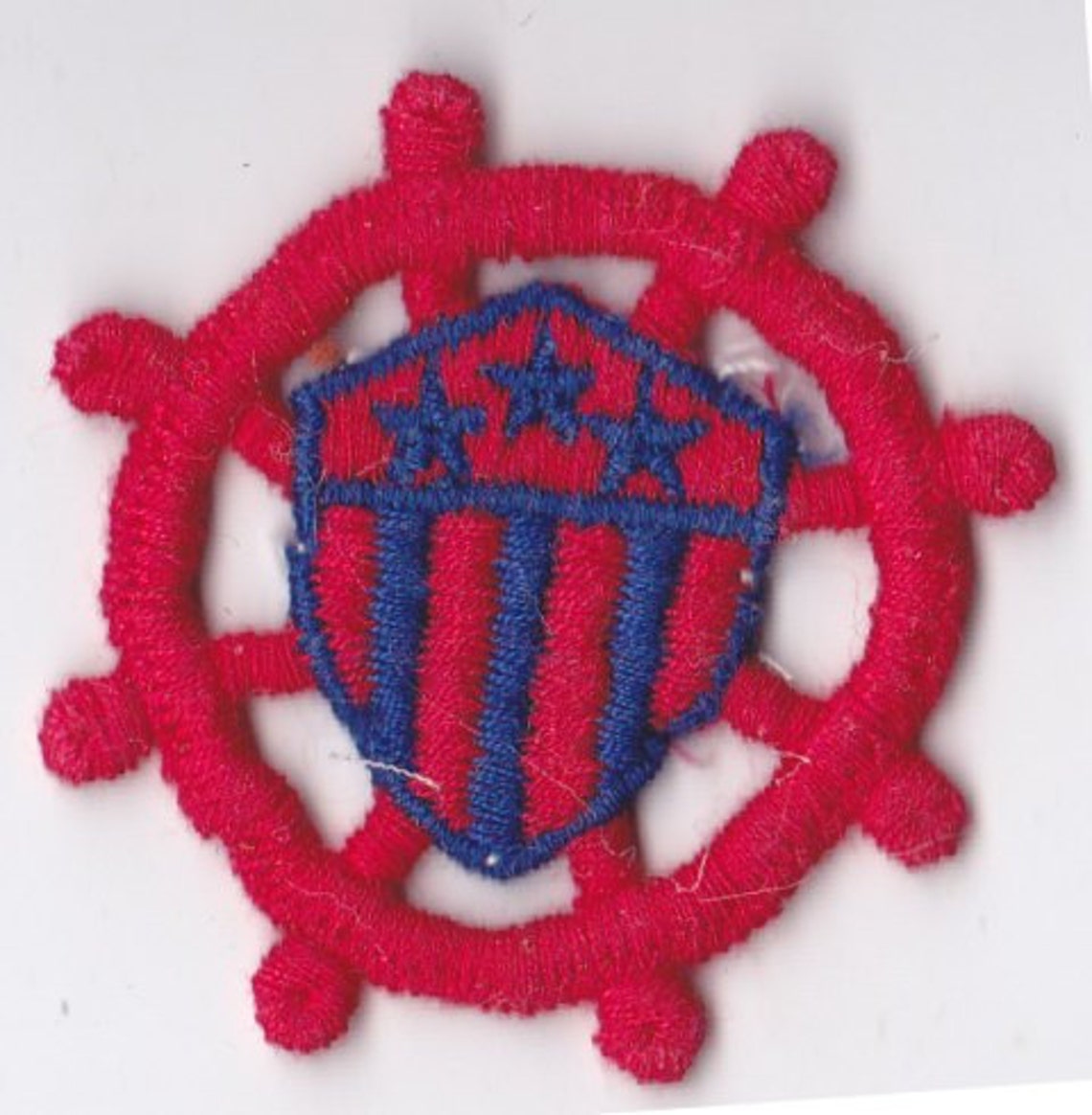 Red Ships Wheel Flag Appliqué 2 Inch Diameter Satin Etsy