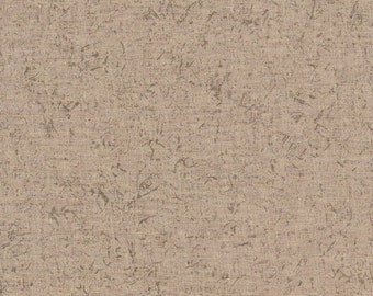 Khaki Background With Olive Green Sprigs Cotton Remnant  10" X 44" ~ 4 Charm Quilt Piecing ~ Patchwork Material ~ Doll Clothes  # A 123