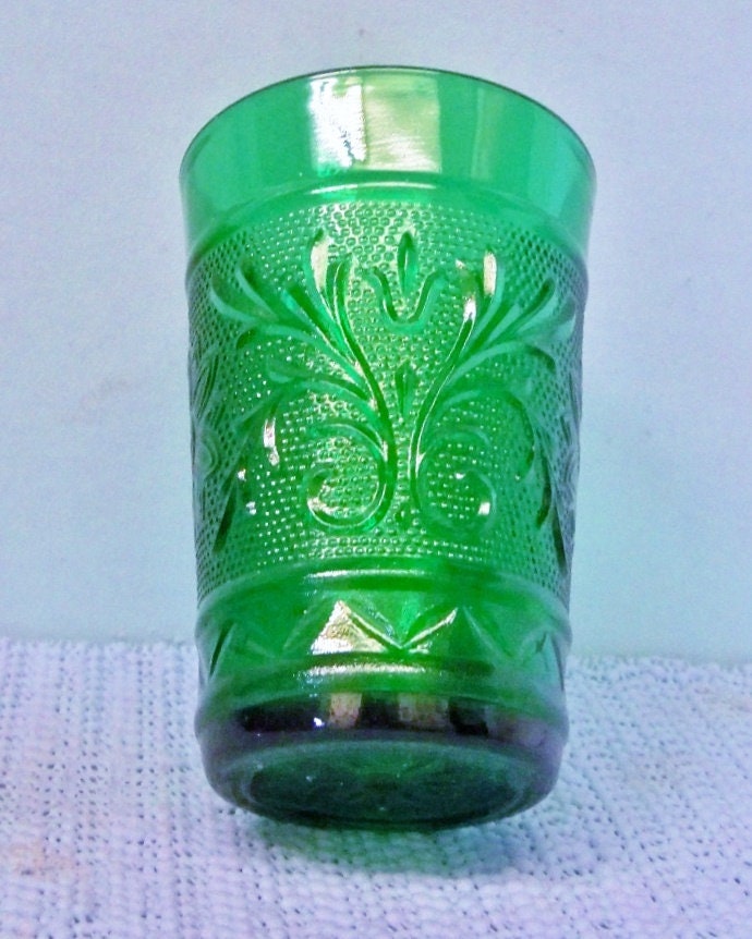 Pressed Glassware, Set of 2 in Green Size 11.8 oz by Schoolhouse