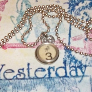 Typewriter Number 3 With Symbol Key Necklace Original Glass Top ...