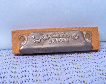 Vintage * Swallow * Toy Woodwind Harmonica ~ Working 4 Hole Wood & Tin Instrument ~  Made In Japan