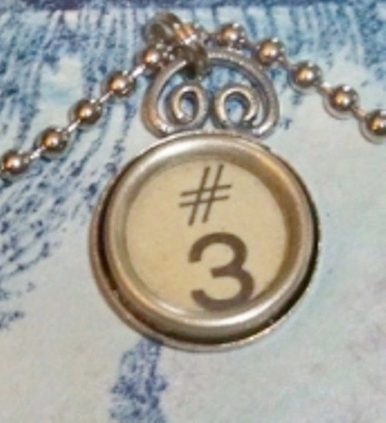 Typewriter Number 3 With Symbol Key Necklace Original - Etsy