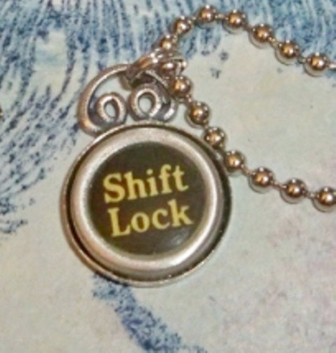 Typewriter Key Necklace Shift Lock Authentic Royal Etsy