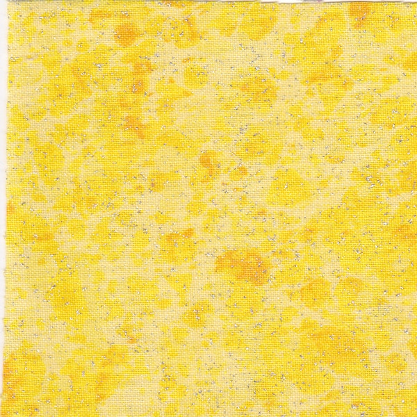 12 Precut 3 Inch Square Fabric Pieces ~ Orange On Yellow With Gold Flecks Print ~ Cotton Material 4 Charm Quilting ~ Miniature Projects