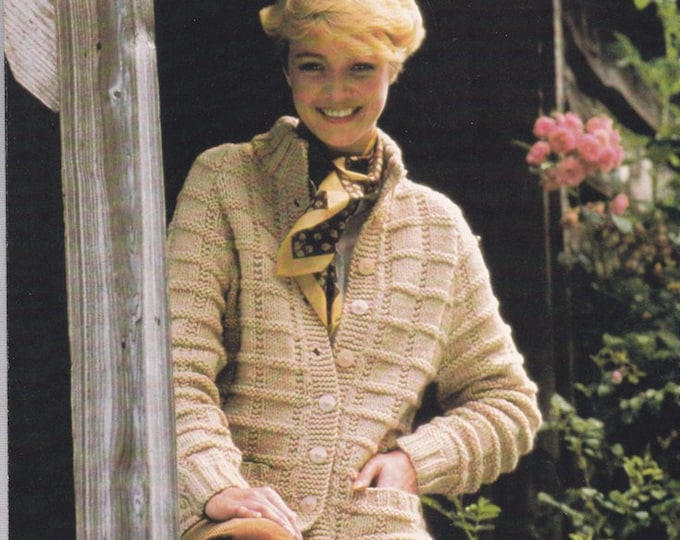Women's Jacket Knitting Pattern 2 Page Booklet Knit Long Etsy