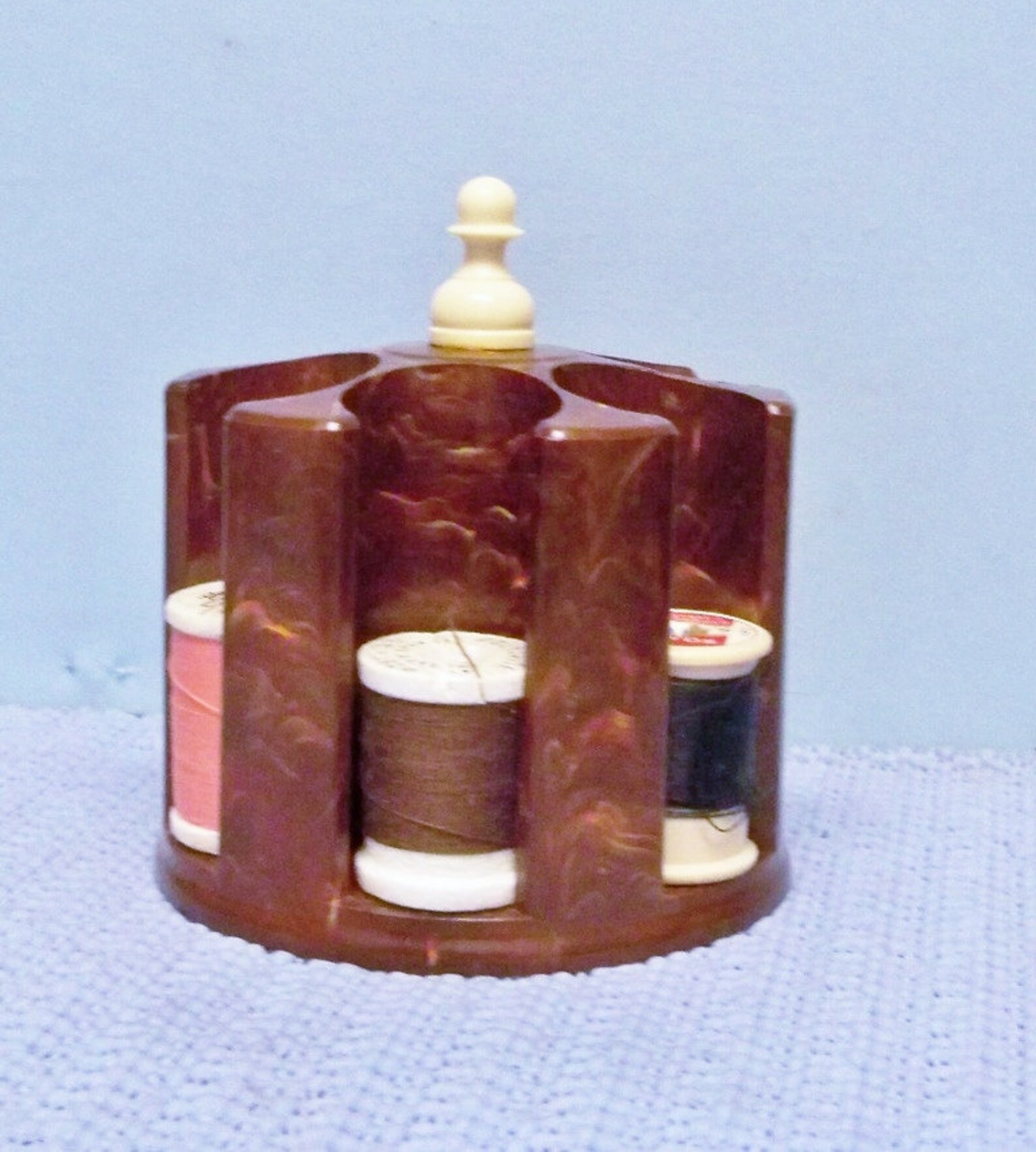 Vintage Celluloid Plastic Thread Holder 6 Pocket Spool Caddy - Etsy