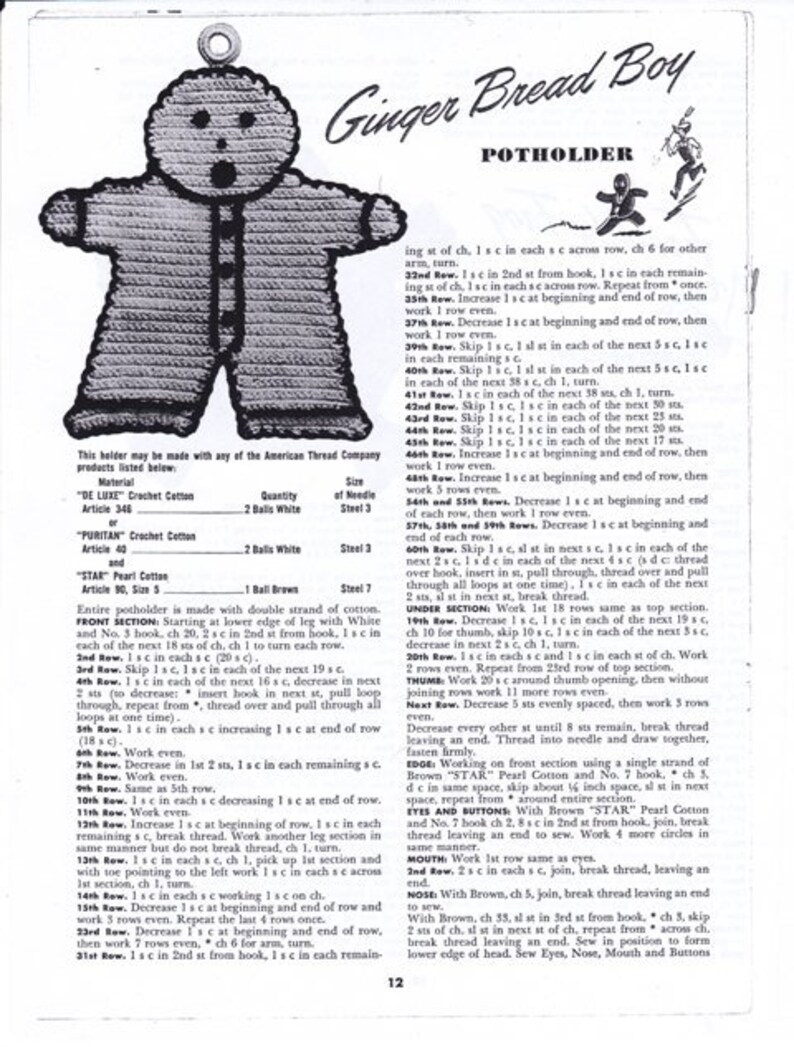 Silhouette Gingerbread Boy Green Hard Plastic Cookie Cutter ~ Copy Crocheted Gingerbread Boy Potholder New ~ Never Used