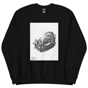 Original Abstract Art CREWNECK SWEATSHIRT – Comfortable and Stylish Sweatshirt – Unique Design by Iznt it Art. Black and White