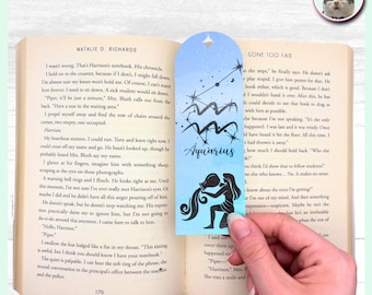 Aquarius Bookmark - Zodiac Signs and Horoscopes - Laminated for durability