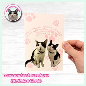 Cartes d'anniversaire personnalisées pour animal de compagnie - Cartes de voeux personnalisées avec photo d'animal de compagnie - Chien - Chat - Lapin - Tout animal de compagnie - Anniversaire d'un amoureux des animaux - Entièrement personnalisable