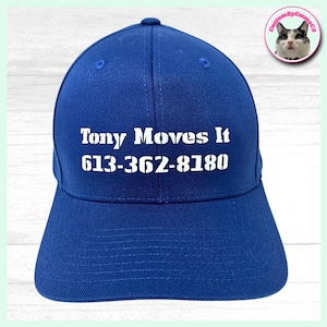 Custom Business Logo Hat: Personalized Text and Image - Flexfit or Standard Adjudtable