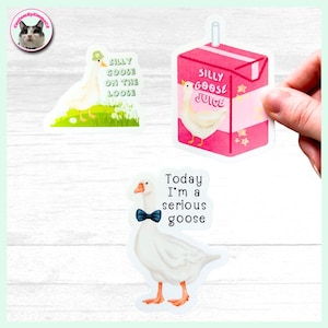 Stickers Silly Goose individuels ou par lot - Silly Goose Juice - Serious Goose - Silly Goose en vrac - Imperméable - Durable (autocollant drôle)