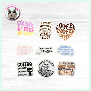 Stickers amateurs de café (sarcastiques) (drôles) - Imperméables - Durables