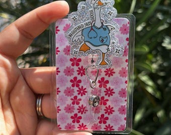 Silly goose Badge reel / nurse badge reel/id holder / badge reel/ teacher id holder / nurse student id holder/medical badge reel/funny badge