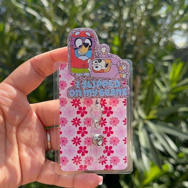 Bluey badge reel | funny badge reel | Nurse badge reel | retractable badge reel | student Nurse gift | coworker gift |cute badge reel