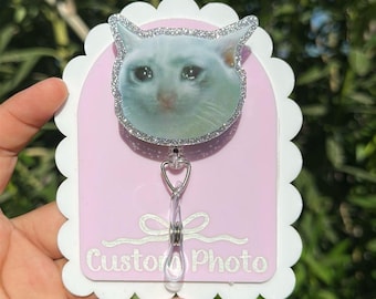 Meme Sad cat badge reel | Nurse badge reel | retractable badge reel | student Nurse gift | coworker gift | medical badge reel |funny badge