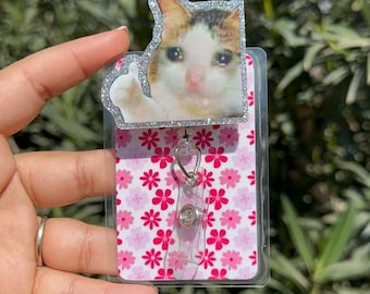 Meme Sad cat badge reel | Nurse badge reel | retractable badge reel | student Nurse gift | coworker gift | medical badge reel |funny badge
