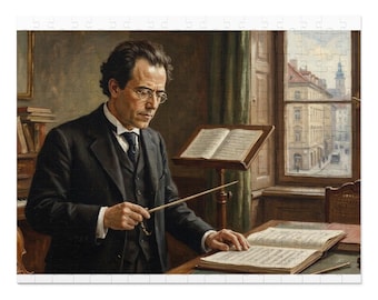 Gustav Mahler Dirigierorchester Jigsaw Puzzle aus Blech | Klassisches Musik-Kunst-Puzzle