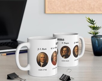 Komponisten Tasse | Mozart,Beethoven, Chopin Portraits (11oz Keramik)