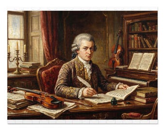 Mozart Portrait Puzzle aus Blechdose | Klassisches Composer Art Puzzle