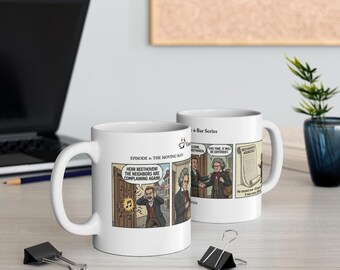 Beethoven 4-Panel Comic Tasse | Klassische Musik Humor Kaffeetasse (Physisches Produkt)