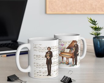 Chopin-Porträt-Klavier-Noten-Becher