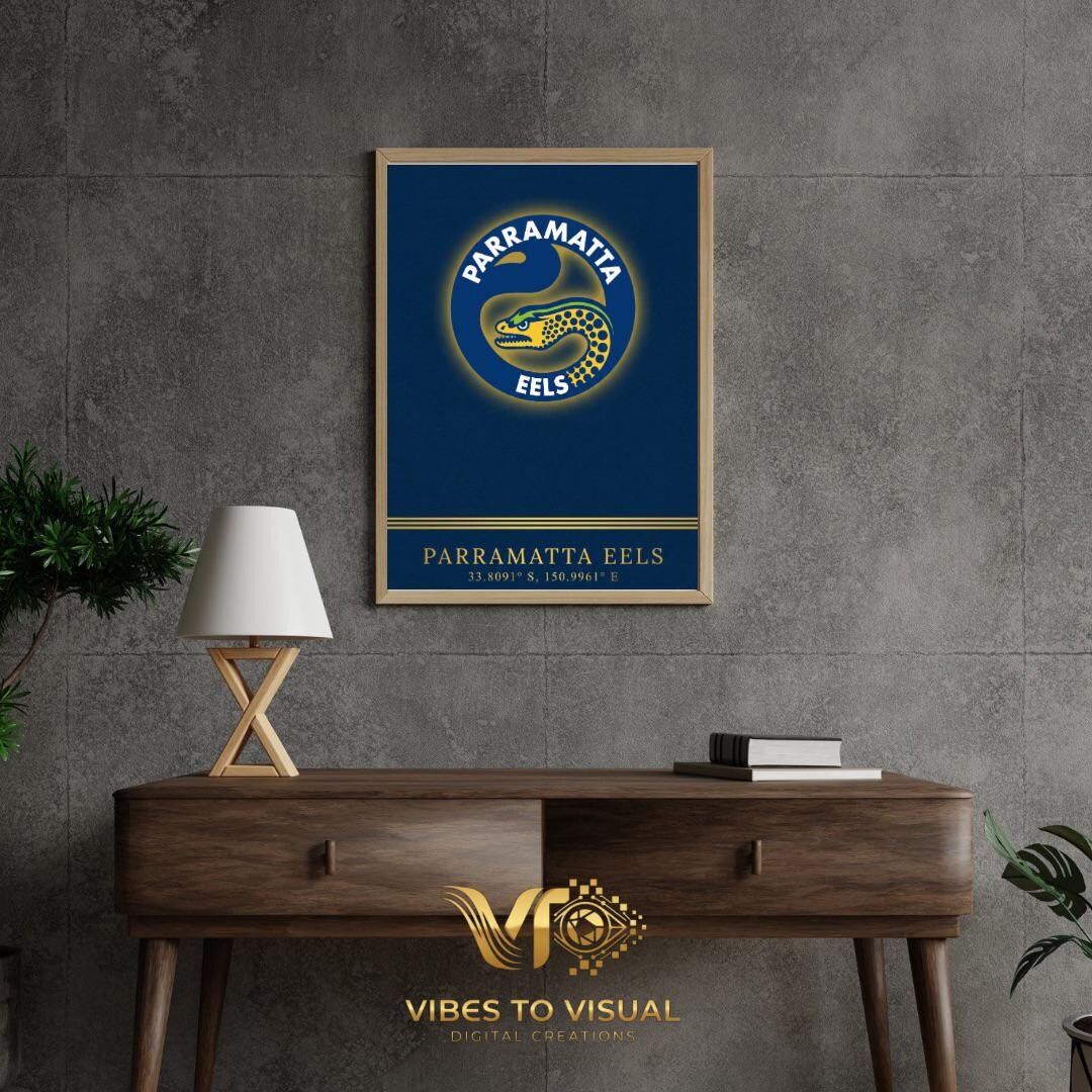Paramada Blue Parramatta Eels | Modern Print | NRL Fan Cave Art | Blue & Gold Army - Etsy