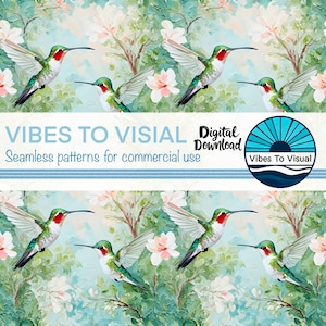 Aquarell Kolibri und Blumenmuster Natur Inspirierte Seamless Design