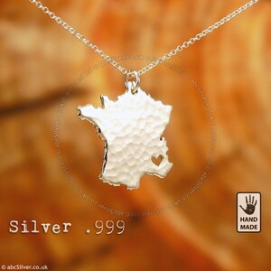 FRANCE PARIS Sterling Silber, von Hand geschnitten und aus Silber gehämmert, benutzerdefinierte Herz - GESCHENK-Idee