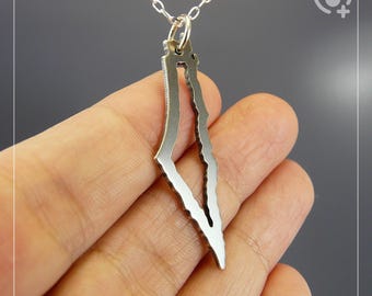 Palestinakarta från 1946, kedja i sterlingsilver (925) och tjockt, massivt hänge, handgjort