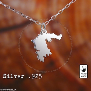 Greece Map Handmade Personalized Sterling Silver .925 Necklace - GIFT Idea