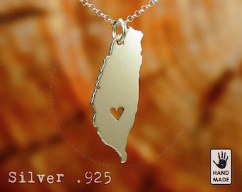 Taiwan hand cut sterling silver pendant , sterling silver chain, custom heart