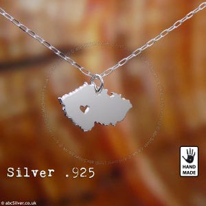 CZECHIA Tschechische Republik Handgemachte personalisierte Sterlingsilber .925 Halskette - GESCHENKidee