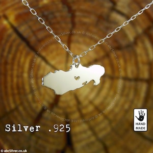 Collier Utila Honduras personnalisé fait main en argent sterling .925 - Idée cadeau
