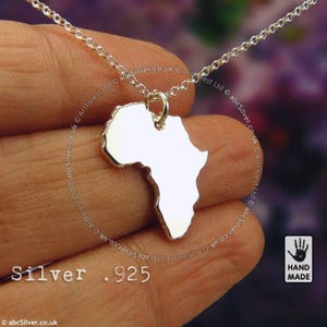 AFRICA Map Handmade Sterling Silver .925 Necklace - GIFT Idea