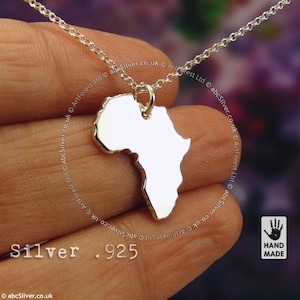 Handgemaakte sterlingzilveren kaart AFRIKA .925 - CADEAU-idee