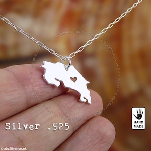 COSTA RICA Handgemachte Personalisierte Sterling Silber .925 Halskette - GESCHENK-Idee