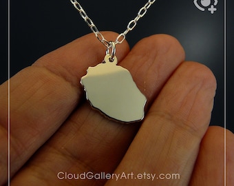 Handgjort Halsband i sterlingsilver med hänge från Réunion Island