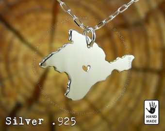 CRIMEA Ukraine Map Handmade Personalized Sterling Silver .925 Necklace (Made in European Union) - Perfect Gift