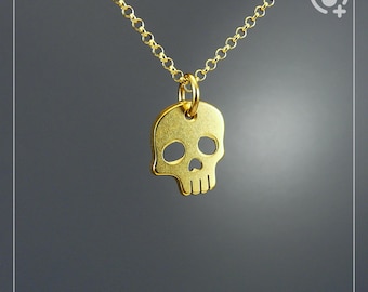 Squll Mini, Förgylld 22k Sterling Silver .925 Kedja & Tjockt Massivt Hänge, Handgjort