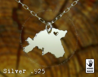 ESTONIA Map Handmade Personalized Sterling Silver .925 Necklace No.2 - Perfect Gift
