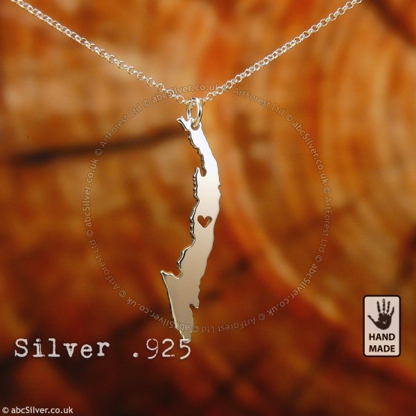 KUBA Karte Handgemachte Personalisierte Sterling Silber .925 Halskette (Hergestellt in der Europäischen Union) - Perfektes Geschenk