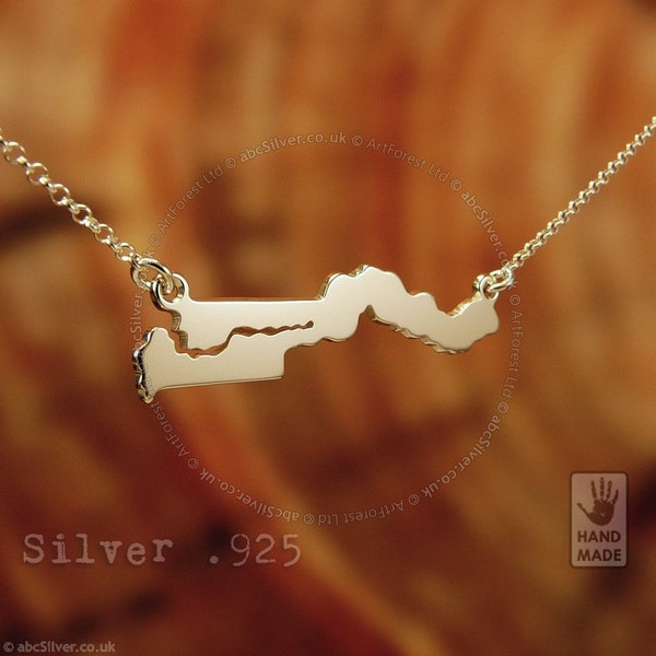 GAMBIA AFRIKA handgemachte Sterling Silber .925 Halskette - Perfektes Geschenk