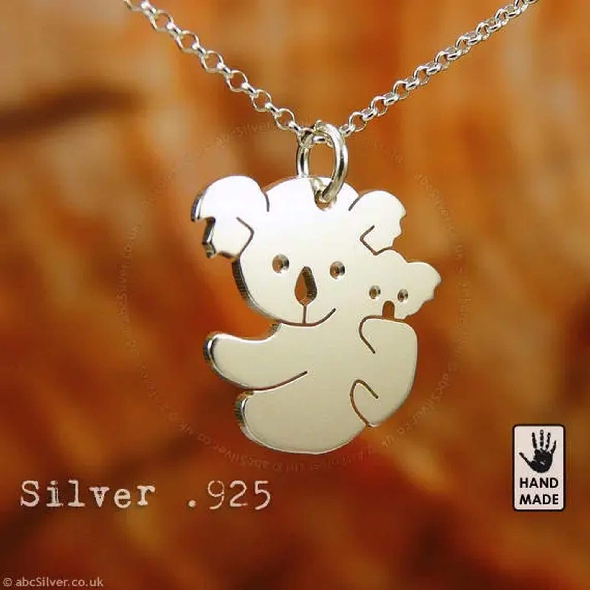 Collana In Argento Sterling Con Famiglia Di Koala: Ciondolo Per Mamma E Bambino - Italia - Foto 6