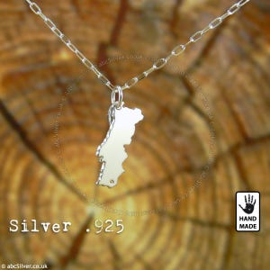 PORTUGAL Collier personnalisé fait main en argent sterling .925 - Idée cadeau