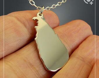 Sri Lanka Śrī Laṅkā, Sterlingsilverkedja .925 & Tjockt massivt hänge, Handgjort